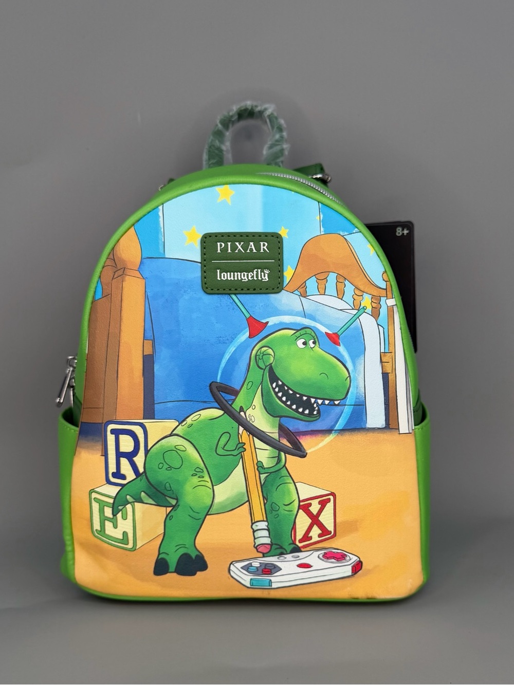 Loungefly Pixar Rex Green & Blue Mini Backpack